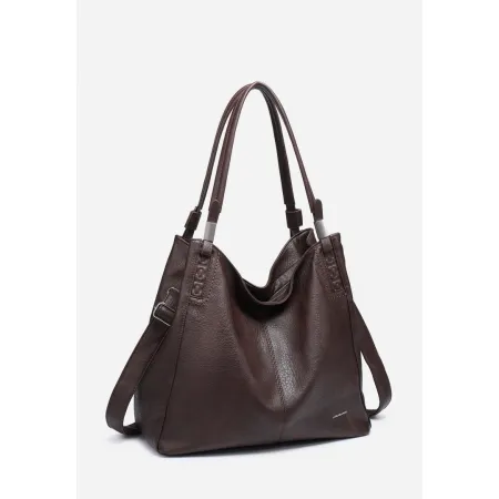 Pojemna Torebka Torba Damska Shopper LUIGISANTO Brązowa Format A4