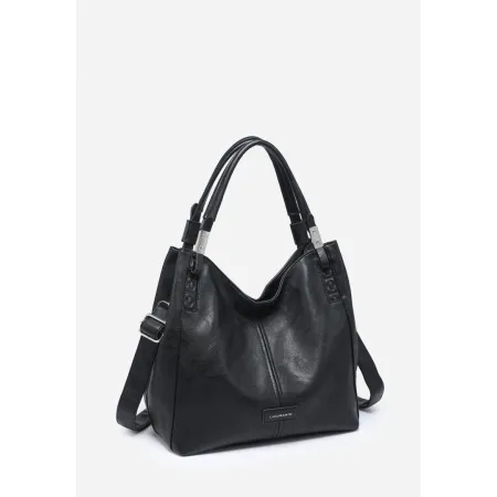 Pojemna Klasyczna Czarna Torebka Damska Shopper LUIGISANTO