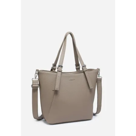 Pojemna Torebka Damska Ciemny Beż Shopper na Ramię LUIGISANTO