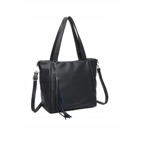 Stylowa Pojemna Granatowa Torebka Damska Shopper Torba A4 LUIGISANTO