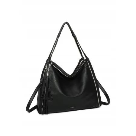Pojemna Elegancka Duża Torebka Damska Shopper Torba LUIGISANTO Czarna