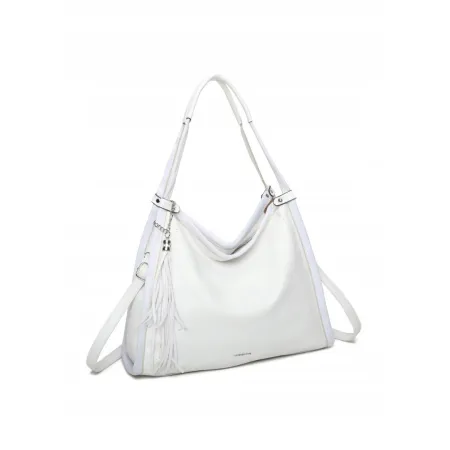 Pojemna Elegancka Duża Torebka Damska Shopper Torba LUIGISANTO Biała