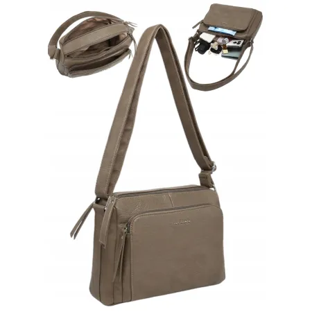 Torebka Torba Damska Listonoszka LUIGISANTO Pasek V6605 Taupe