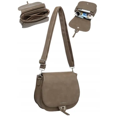 Torebka Torba Damska Listonoszka LUIGISANTO Pasek V2304 Taupe