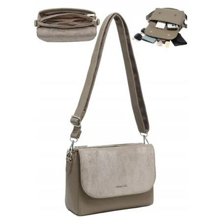 Torebka Torba Damska Listonoszka LUIGISANTO Pasek HS6812 Taupe