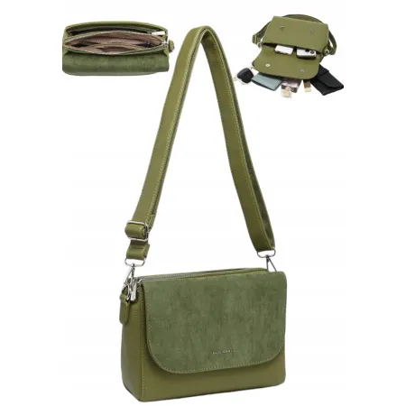 Torebka Torba Damska Listonoszka LUIGISANTO Pasek HS6812 Green