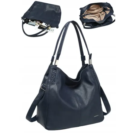 Torebka Torba Damska Shopper LUIGISANTO Format A4 Pasek V6600 Blue