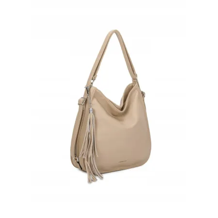 Stylowa Damska Torebka Beżowa Shopper Plecak 2w1 Na Ramię LUIGISANTO