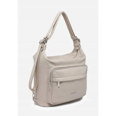 Praktyczna Torebka Damska Jasny Beż Plecak 2w1 Na Ramię LUIGISANTO