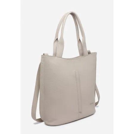 Pojemna Elegancka Torebka Damska Beżowa Shopper LUIGISANTO