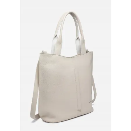 Pojemna Elegancka Torebka Damska Kremowa Shopper LUIGISANTO