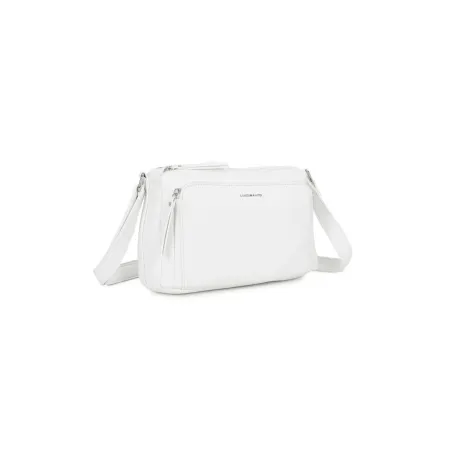 Modna Dwukomorowa Listonoszka Torebka Damska LUIGISANTO Biała