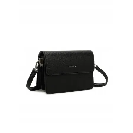 Czarna Urocza Damska LISTONOSZKA LUIGISANTO Dopinany Pasek Skóra Eko