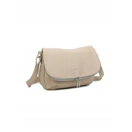 Beżowa Praktyczna Damska LISTONOSZKA LUIGISANTO Regulowany Pasek Skóra Eko