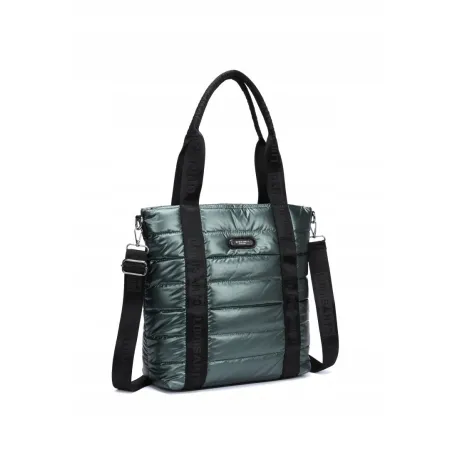 Zielona Pojemna Torebka Damska Pikowana Poliester LUIGISANTO 6825 Green