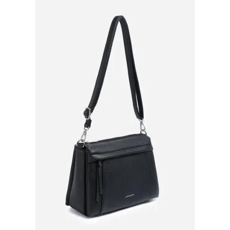 Stylowa Torebka Damska Czarna Listonoszka LUIGISANTO z Paskiem