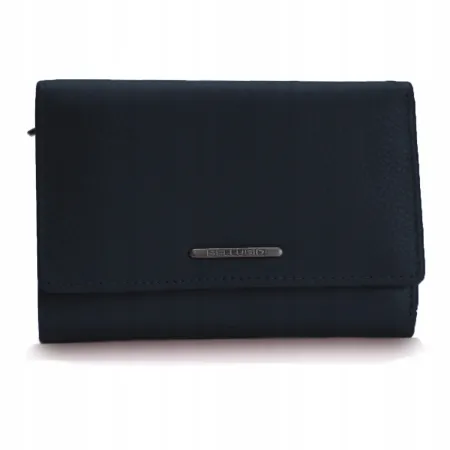 Klasyczny Czarny Damski Portfel Bellugio Skóra Naturalna Ochrona RFID