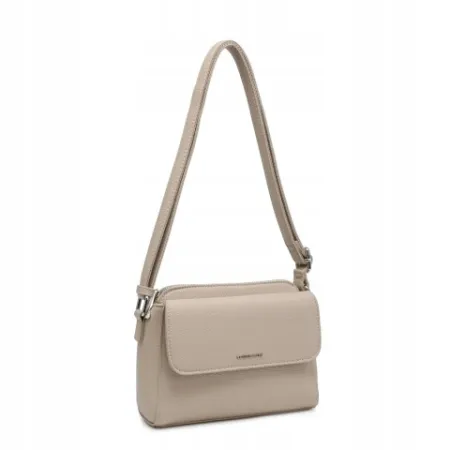 Torebka Damska Listonoszka LUIGISANTO na Ramię Beżowa Skróra Ekologiczna