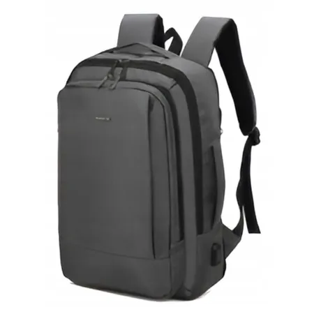 Plecak Biznesowy Torba na Laptopa z USB Szary