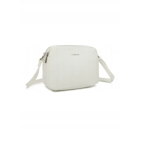 Damska Torebka Listonoszka LUIGISANTO Biała Trzykomorowa z Paskiem