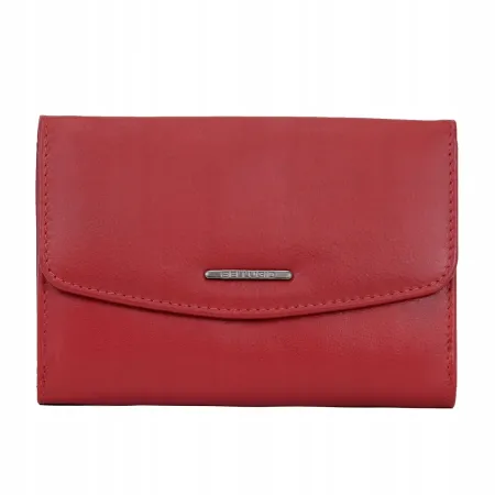 Pojemny Czerwony Damski Portfel Bellugio Skóra Naturalna RFID