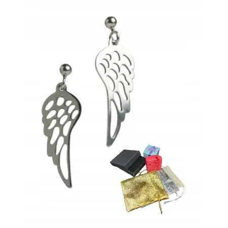 Modne Srebrne Próba 925 Kolczyki Skrzydła Anioła Na Gwiazdkę Prezent