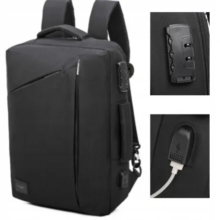 Plecak Torba Antykradzieżowy LUIGISANTO 15,6 USB