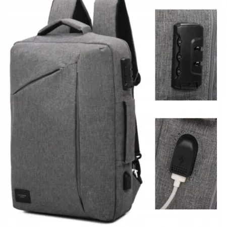 Plecak Torba Antykradzieżowy LUIGISANTO 15,6 USB