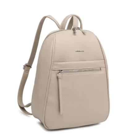 Beżowy Stylowy Miejski Plecak Damski LUIGISANTO Skóra Ekologiczna