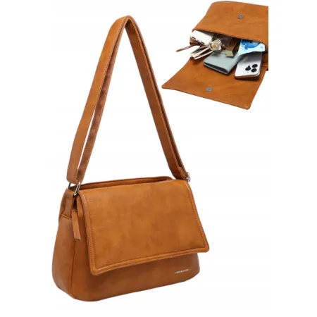 Stylowa Listonoszka Torebka Damska Brązowa LUIGISANTO BI240419 Brown