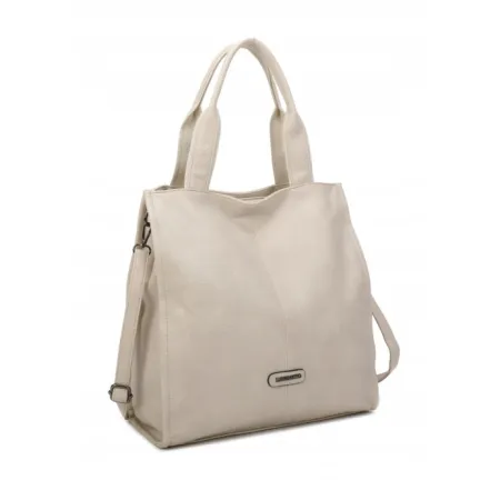 Torebka Damska Worek Shopper LUIGISANTO Beżowa Format A4