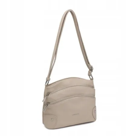 Zgrabna Beżowa Listonoszka Luigisanto Praktyczna Torebka Skóra Eko