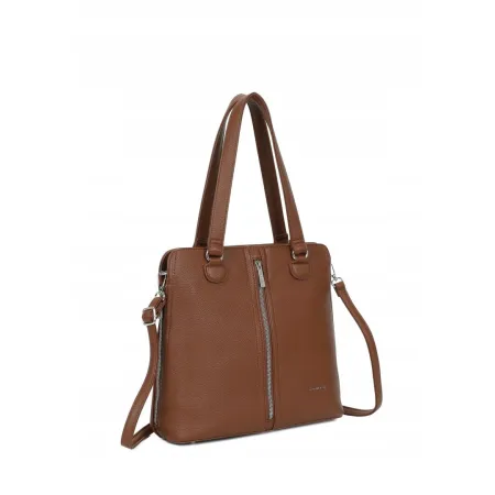 Stylowa Torebka Shopperka Damska Brązowa LUIGISANTO 6713 Coffee