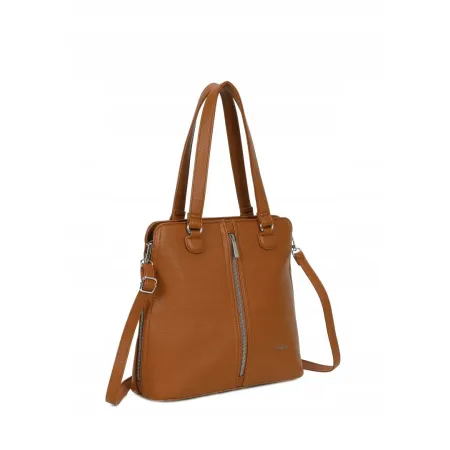 Stylowa Torebka Shopperka Damska Brązowa LUIGISANTO 6713 Camel