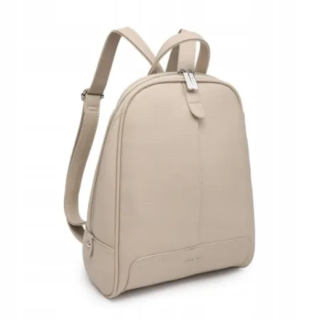 Beżowy Stylowy Miejski Plecak Damski LUIGISANTO Skóra Ekologiczna
