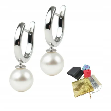 Eleganckie Kolczyki Z Perełkami Srebrne Próba 925 Z Perłą Rekonstruowaną