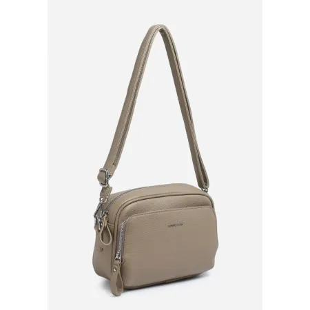 Urocza Damska Torebka Ciemny Beż Listonoszka na Ramię LUIGISANTO Skóra Eko