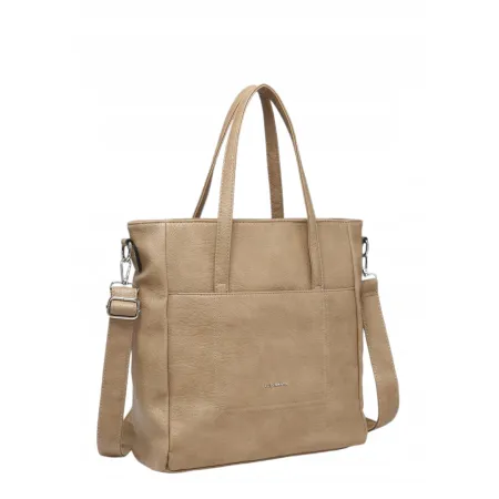 Modna Duża Torebka Damska Shopper Beżowa LUIGISANTO Y1249 Beige/Taupe