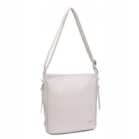 Beżowa Torebka Damska na Ramię Shopper LUIGISANTO Skóra Ekologiczna