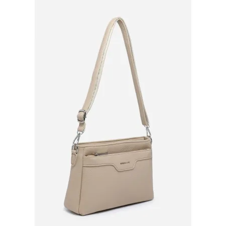 Elegancka Stylowa Listonoszka Torebka Damska Beżowa LUIGISANTO Na Ramię