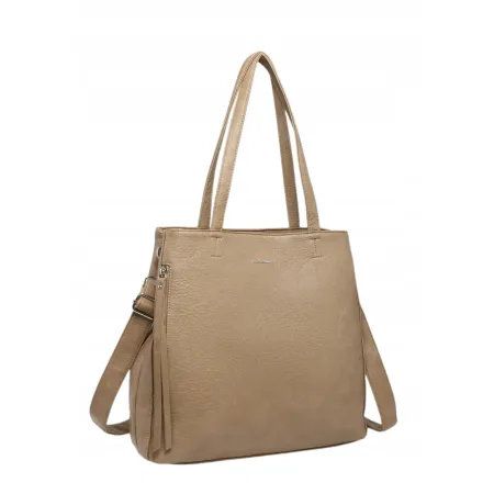 Klasyczna Torebka Damska Shopper Beżowa LUIGISANTO V5081 Beige/Taupe