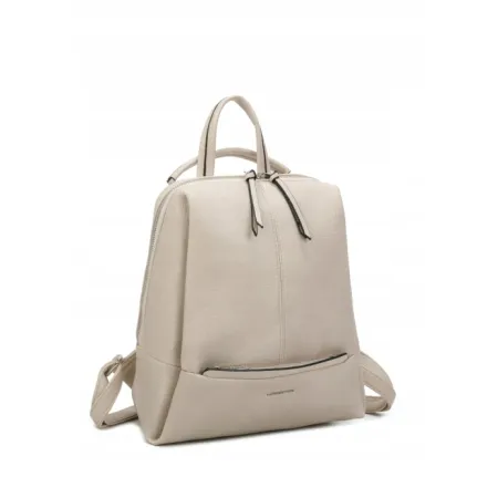 Stylowy Miejski Plecak Damski LUIGISANTO Beżowy Skóra Ekologiczna