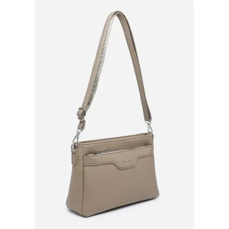 Elegancka Stylowa Listonoszka Torebka Damska Beżowa LUIGISANTO Na Ramię