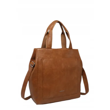 Stylowa Torebka Damska Shopper Brąz Format A4 LUIGISANTO V0506-1 Camel