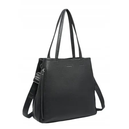 Klasyczna Torebka Damska Shopper Czarna LUIGISANTO V5081 Black