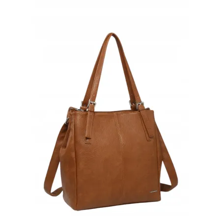Klasyczna Brązowa Torebka Damska Shopper LUIGISANTO V0503-2 Camel