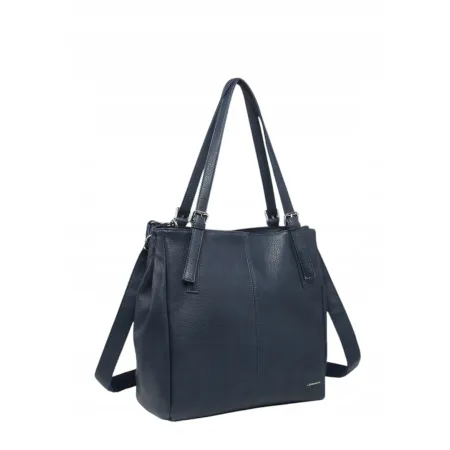 Klasyczna Granatowa Torebka Damska Shopper LUIGISANTO V0503-2 Blue