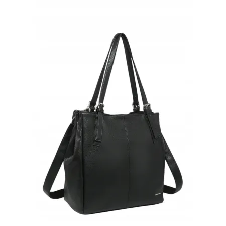Klasyczna Czarna Torebka Damska Shopper LUIGISANTO V0503-2 Black