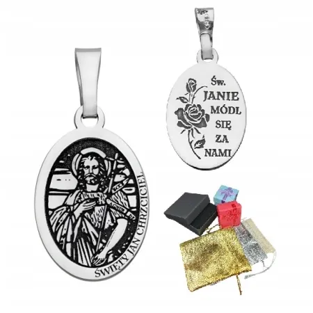 Medalik Srebrny Próba 925 Jan Chrzciciel Na Chrzest Komunię Zawieszka