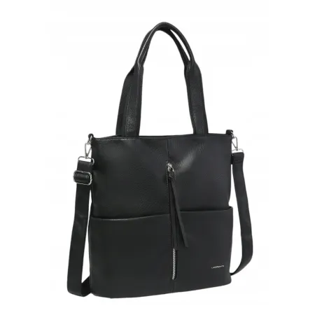 Stylowa Torebka Damska Shopper Czarna Format A4 LUIGISANTO V0427-4 Black